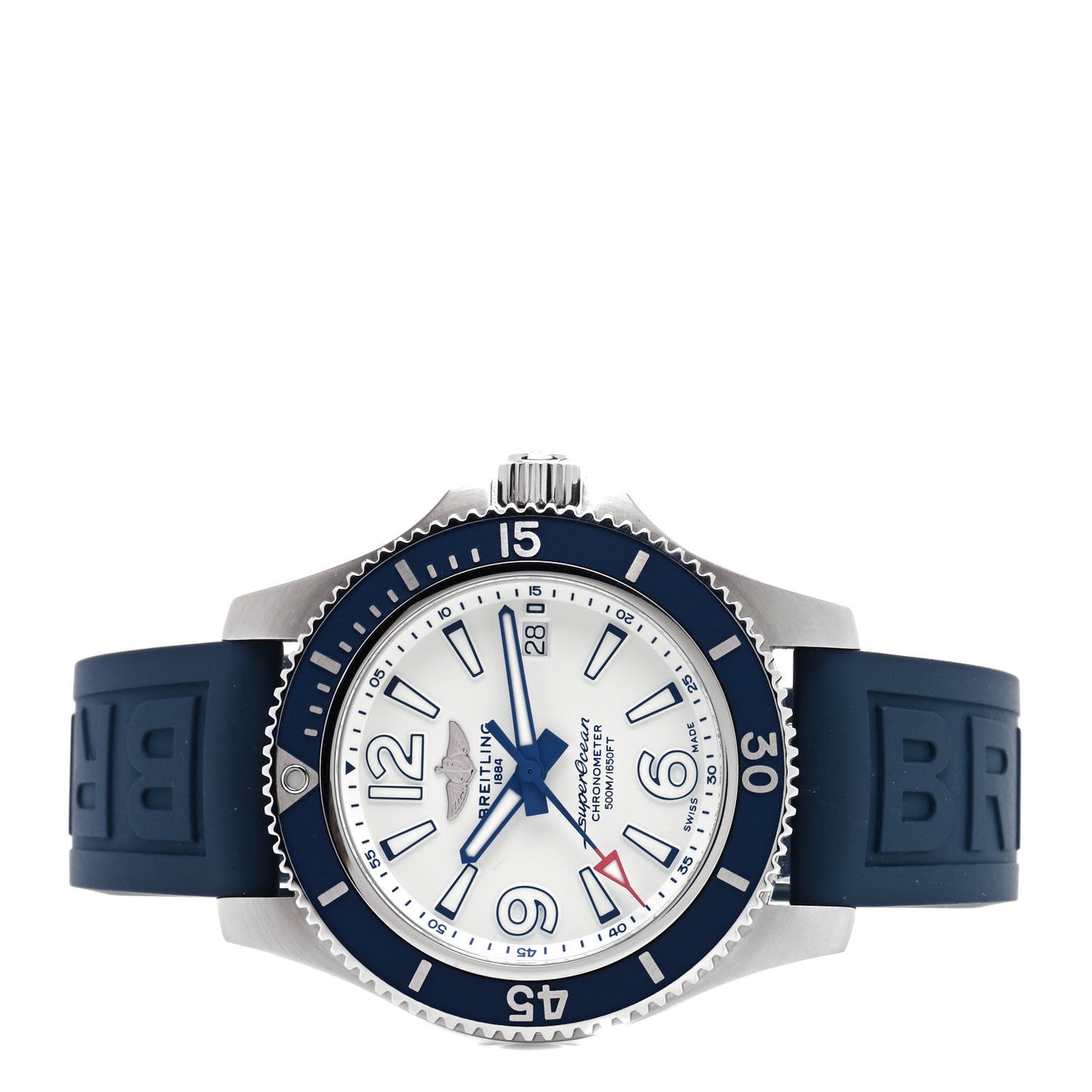 Stainless Steel Rubber 42mm Superocean Automatic Watch Blue A17366