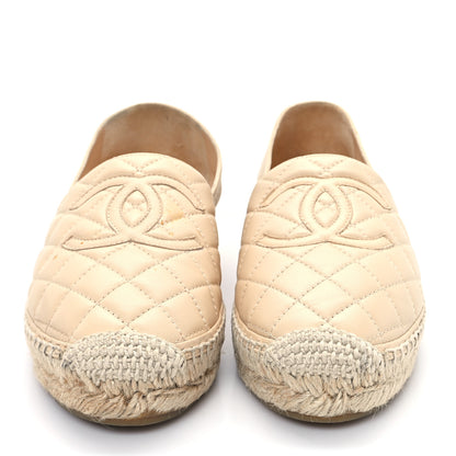Chanel Lambskin Quilted CC Espadrilles 39 Beige 3 of 12