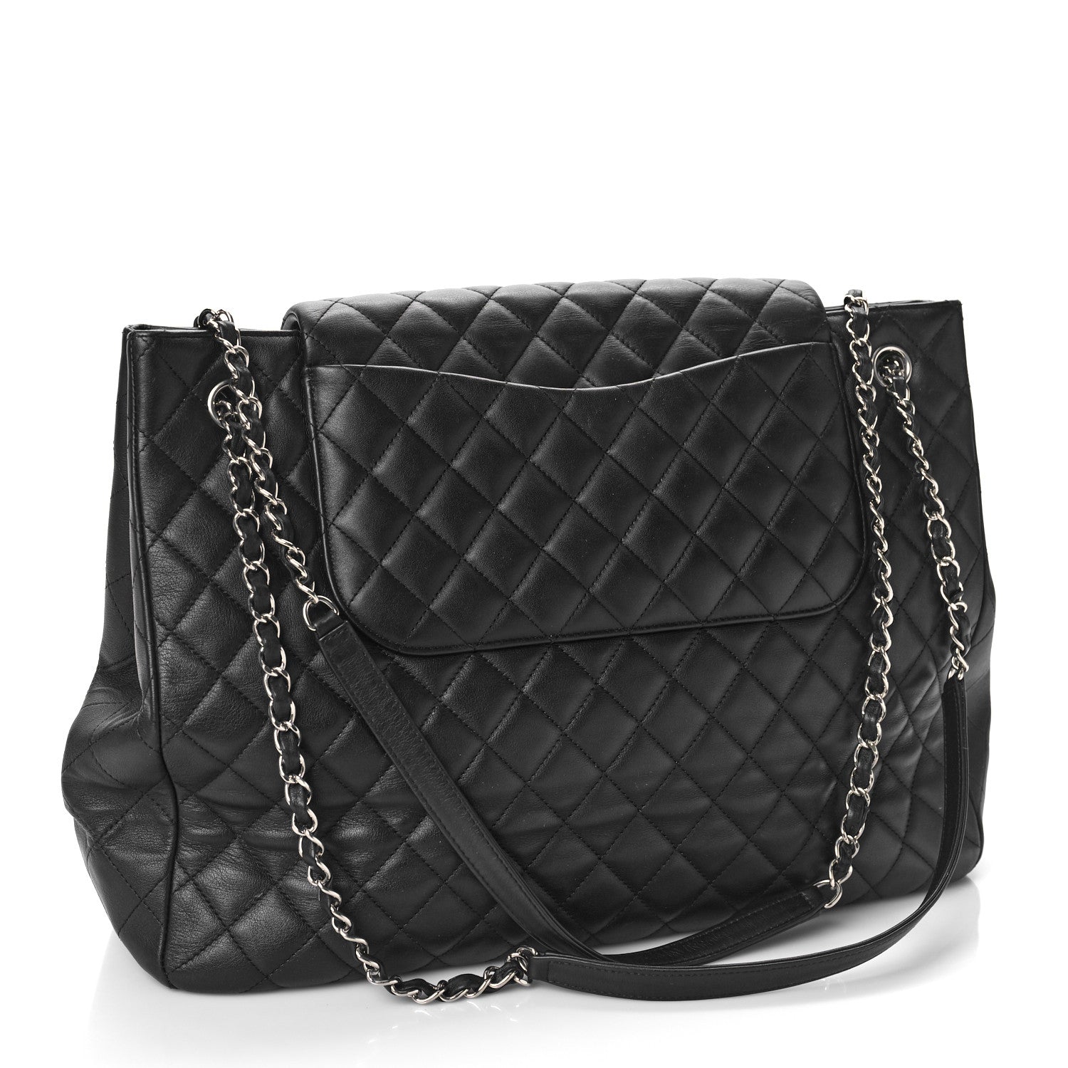 Chanel Calfskin Quilted Flap Tote Black 3 of 15