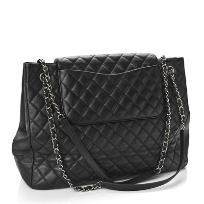 Chanel Calfskin Quilted Flap Tote Black 3 of 15