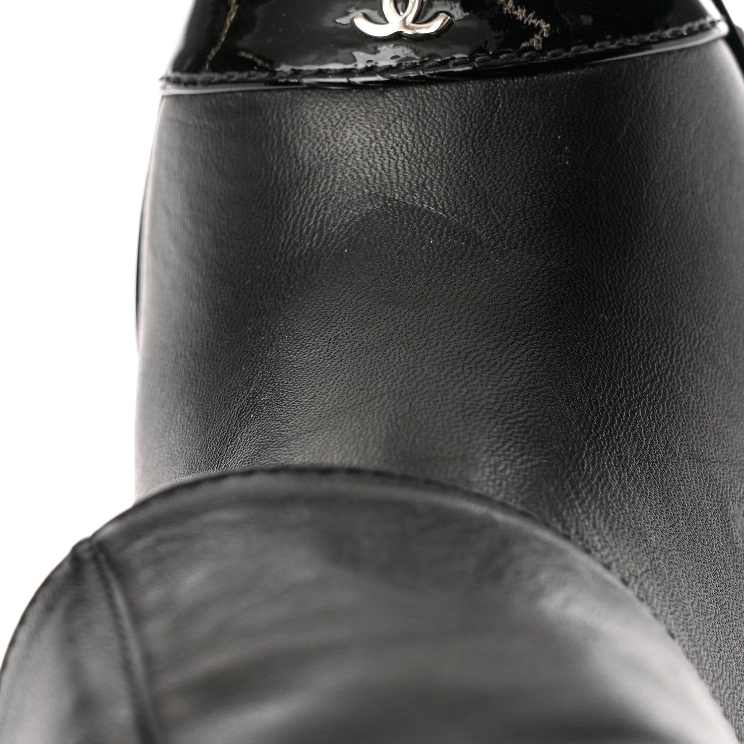 Chanel Calfskin Ascot Knee High CC Boots 36 Black 8 of 9