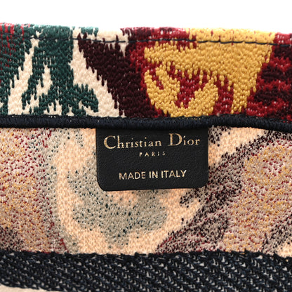 Christian Dior Canvas Embroidered Paisley Medium Book Tote Blue Multicolor 7 of 10