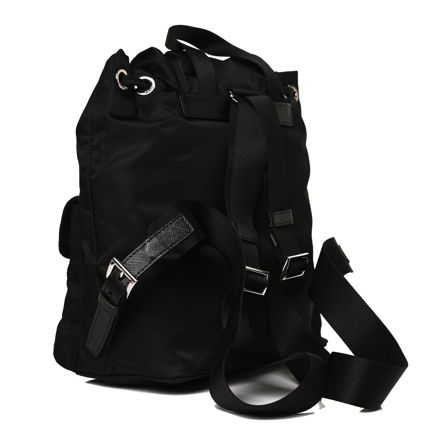 Prada Tessuto Nylon Saffiano Small Backpack Black 2 of 12