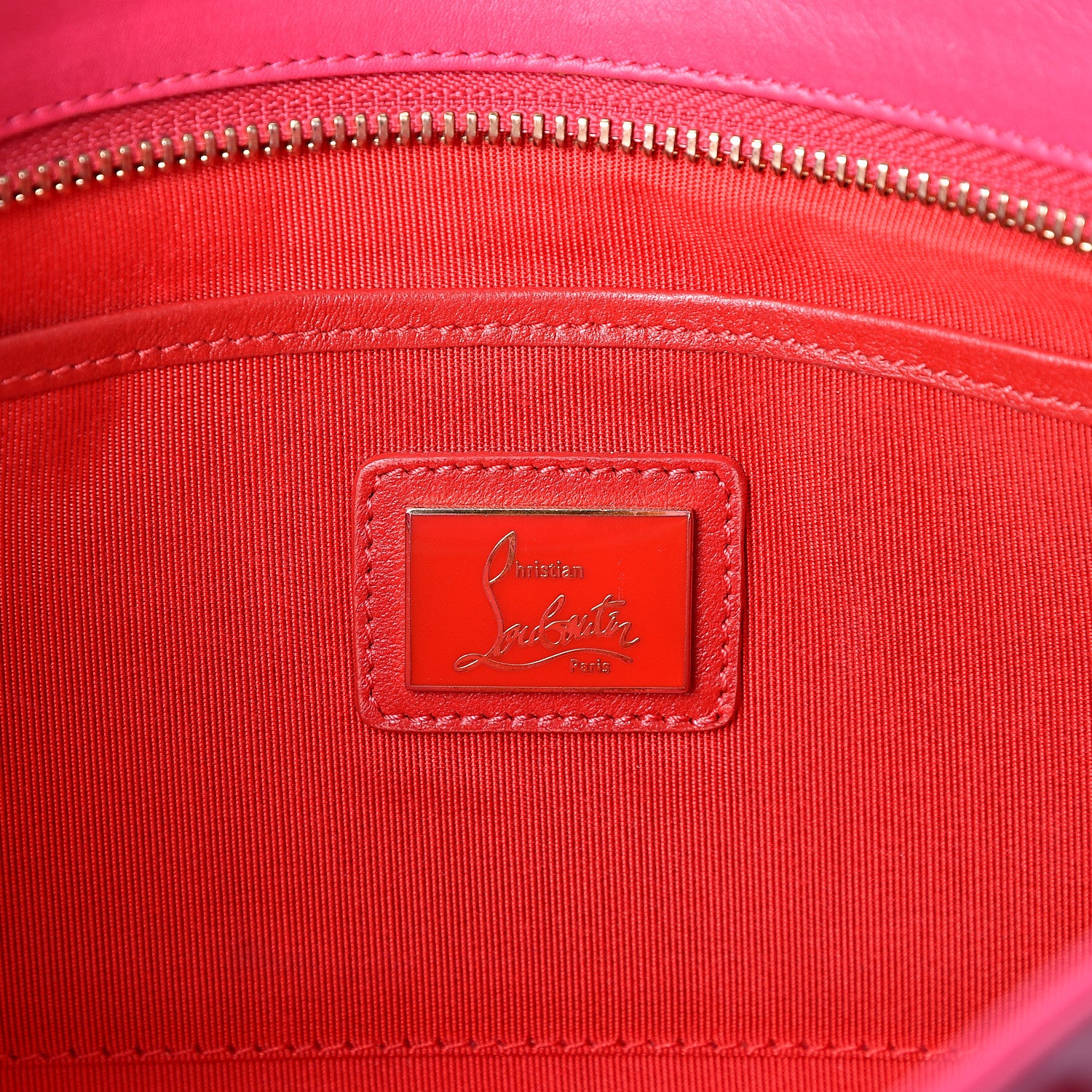 Christian Louboutin Calfskin Spikes Loubiposh Chain Clutch Fuchsia 5 of 9