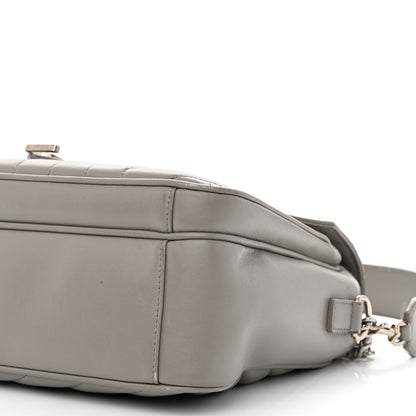 Saint Laurent Calfskin Y Quilted Monogram Loulou Shoulder Bag Pearl Grey 10 of 13