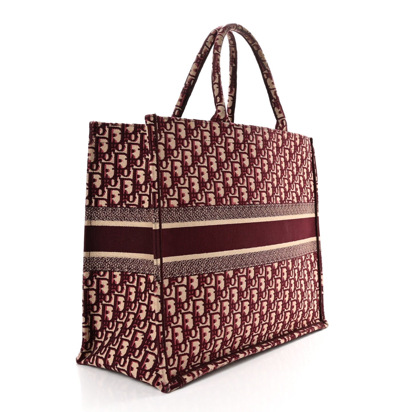 Oblique Large Book Tote Burgundy Multicolor
