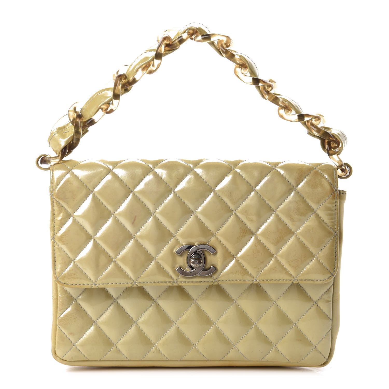 Chanel Patent Quilted Small Flap Beige 1 of 18
