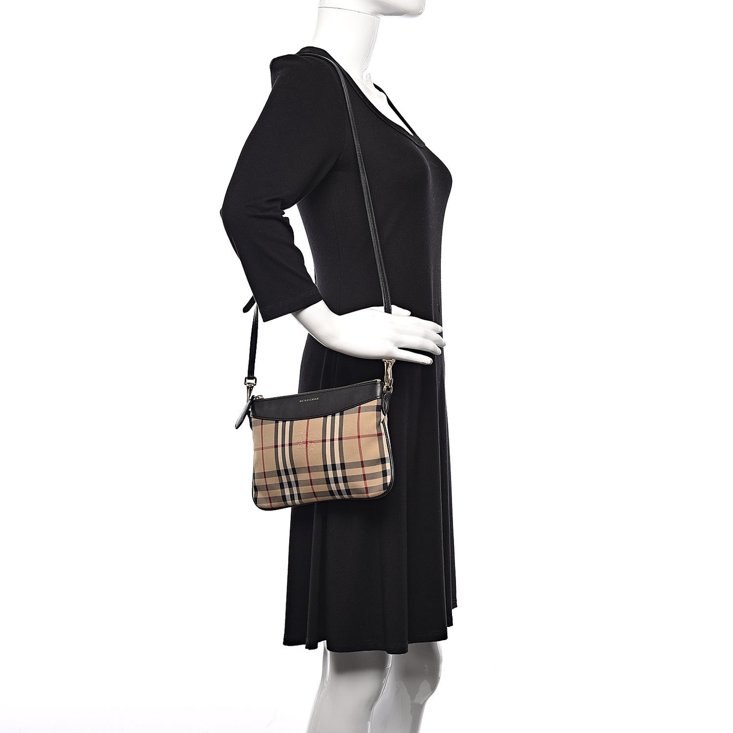 Horseferry Check Peyton Crossbody Clutch Bag Black