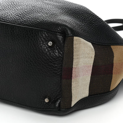 Burberry Grainy Calfskin House Check Medium Maidstone Black 10 of 18