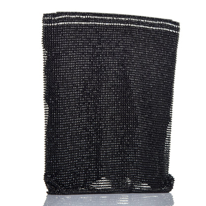 Alexander Wang Rhinestone Chain Mesh Wanglock Logo Pouch Black White 3 of 6