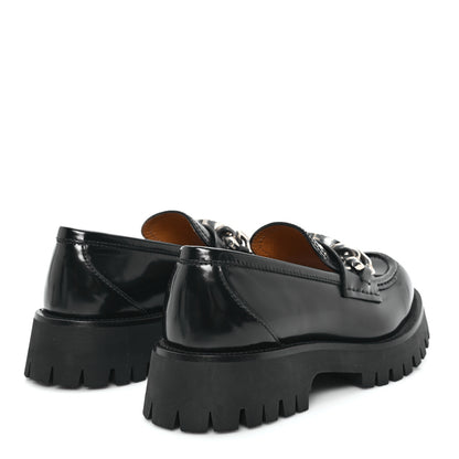 Gucci Cordovan Lux Womens Jeanne Platform Lug Sole 30/45mm Loafers 38.5 Black 5 of 10