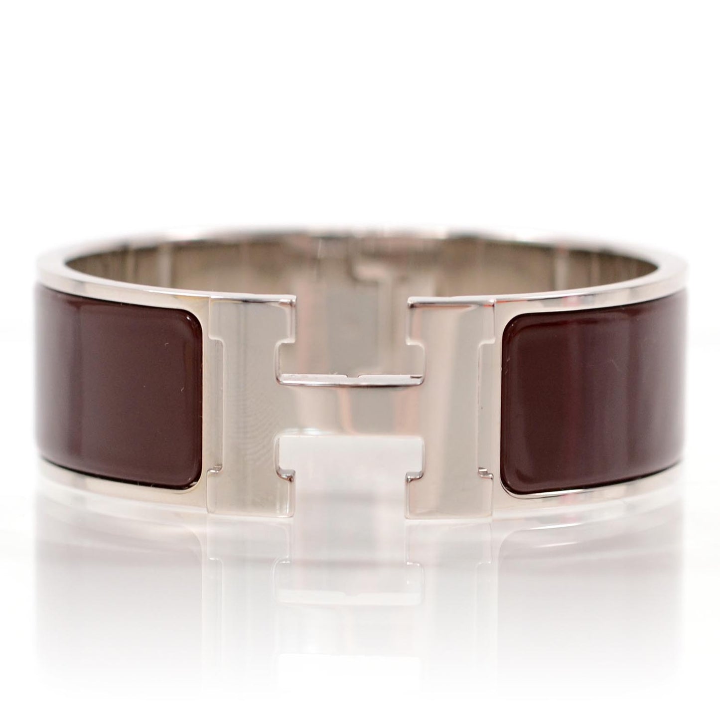 Enamel Wide Clic Clac H Bracelet Brown