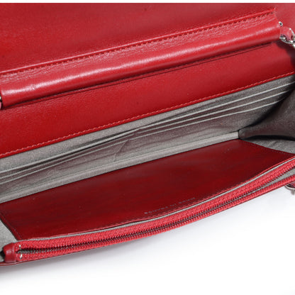 Chanel Patent Quilted Brilliant Wallet On Chain WOC Red 5 of 7