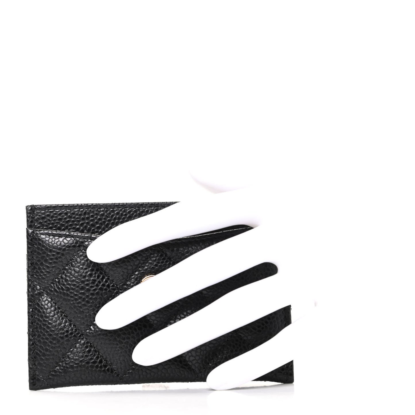 Caviar Quilted Card Holder Black