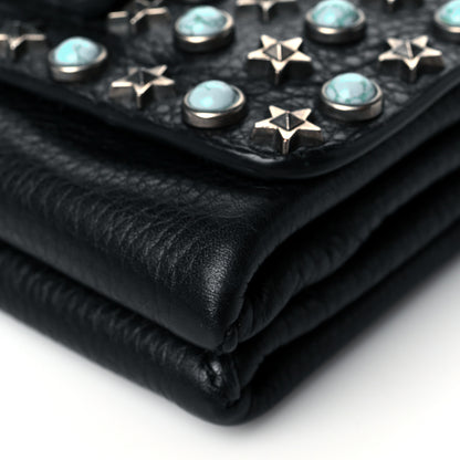 Valentino Garavani Grained Calfskin Rockstud Rolling Studs Va Va Voom Clutch on Chain Black 9 of 10