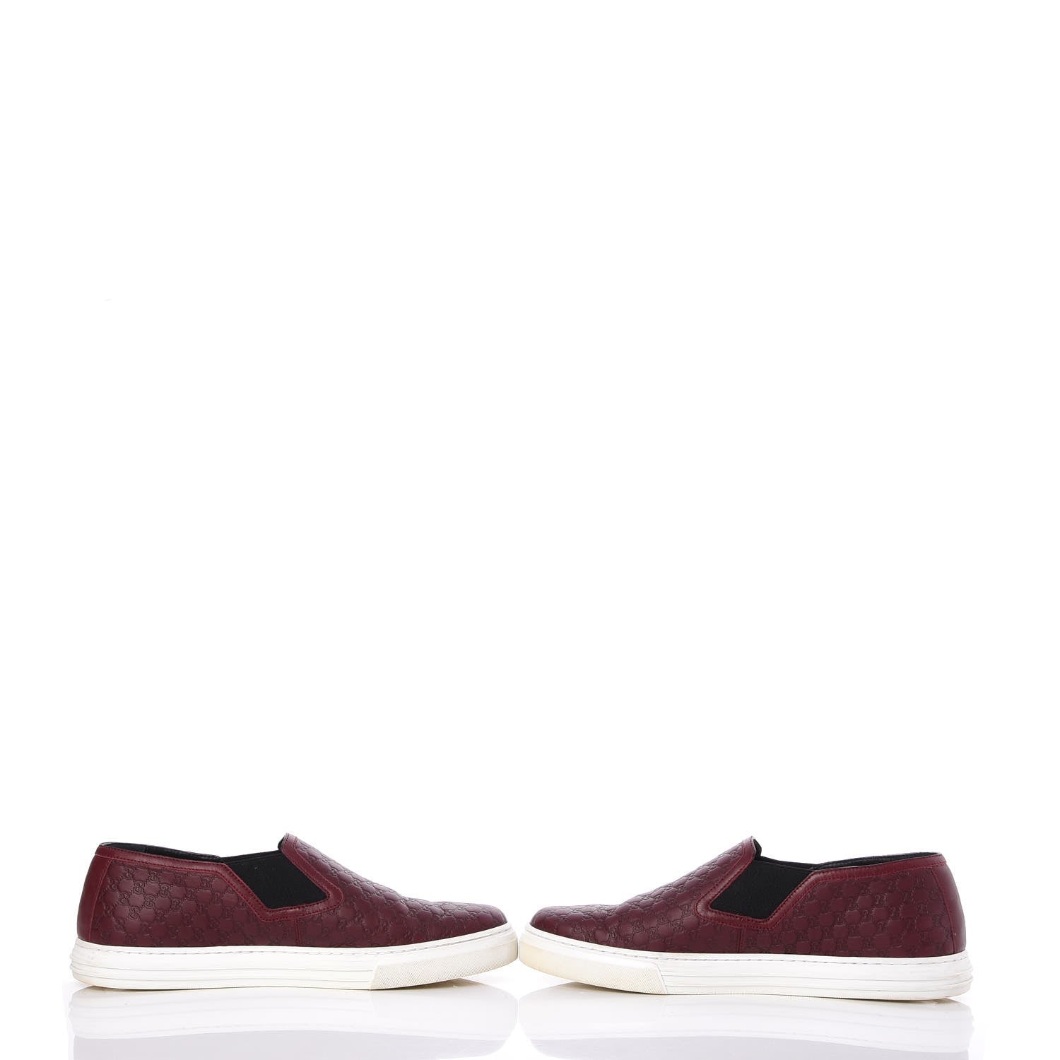 Gucci Soft Microguccissima Leather Mens Slip On Sneakers 7 Rosso Nero Black 6 of 12