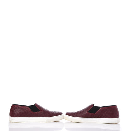 Gucci Soft Microguccissima Leather Mens Slip On Sneakers 7 Rosso Nero Black 6 of 12