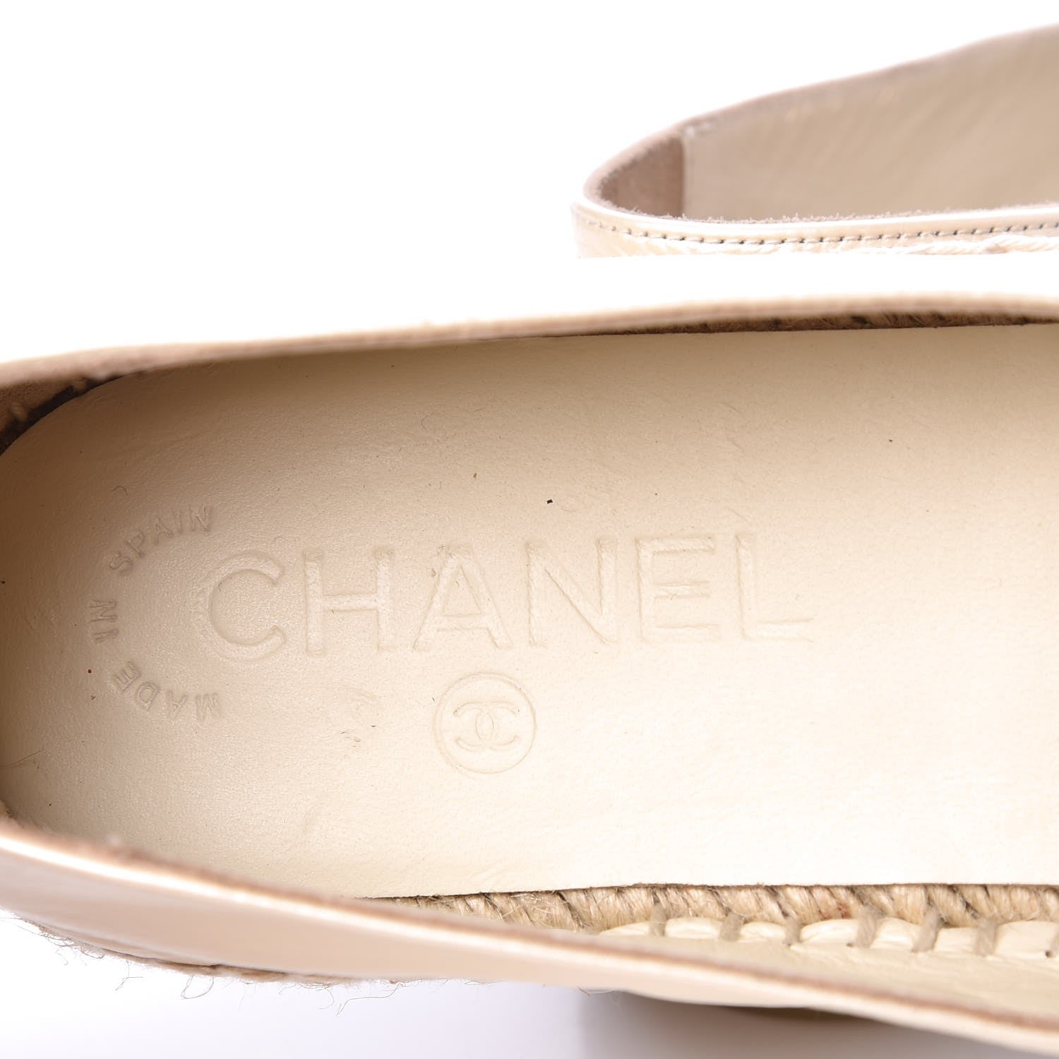 Chanel Metallic Calfskin Grosgrain CC Espadrilles 39 Ivory Black 6 of 11