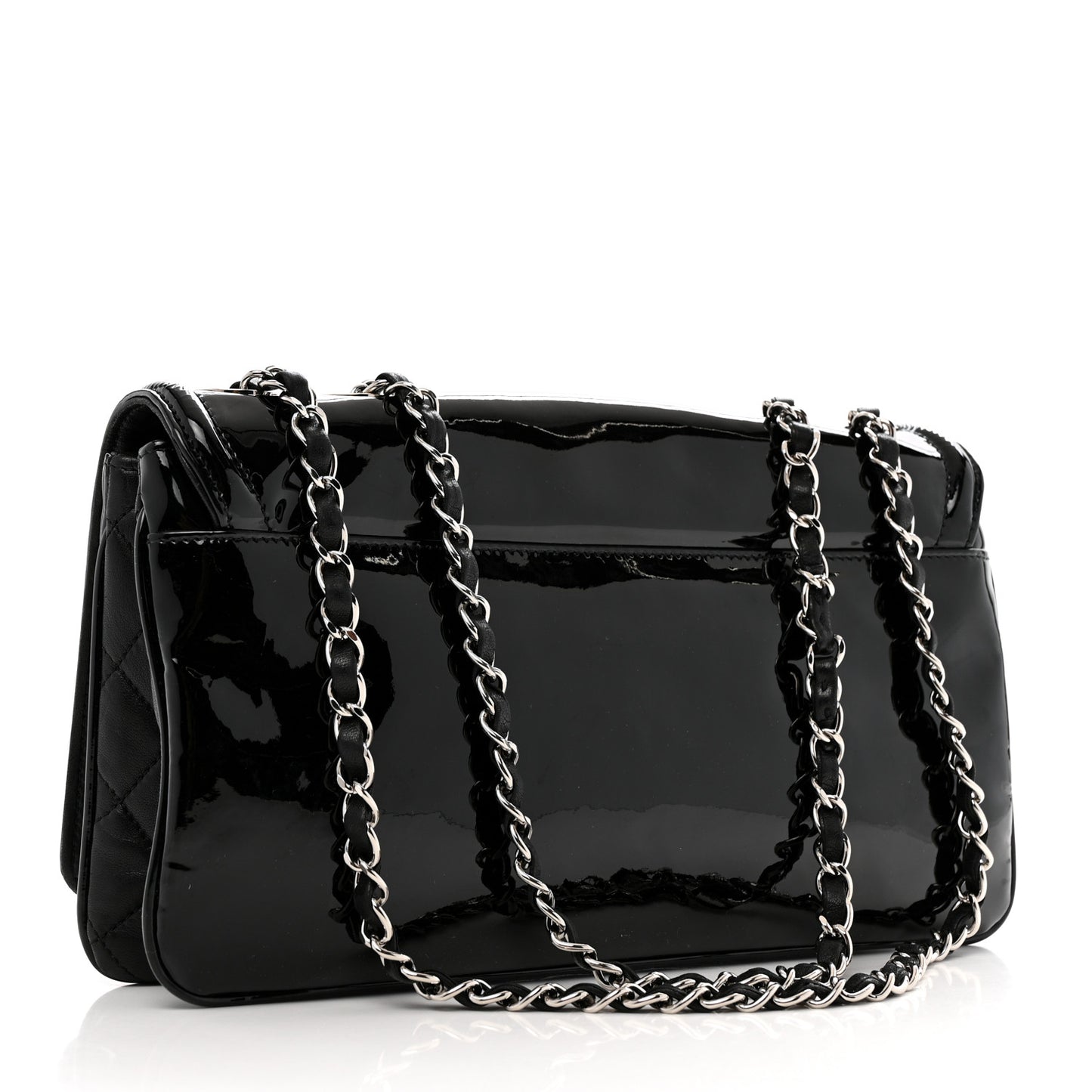 Vinyl Small Lipstick Flap Bag Black