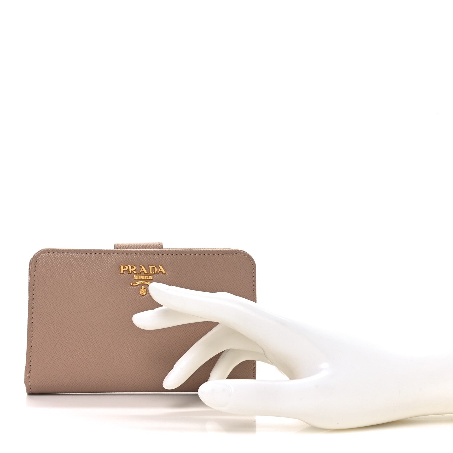 Prada Saffiano Metal Compact Zip Around Wallet Cammeo 2 of 6