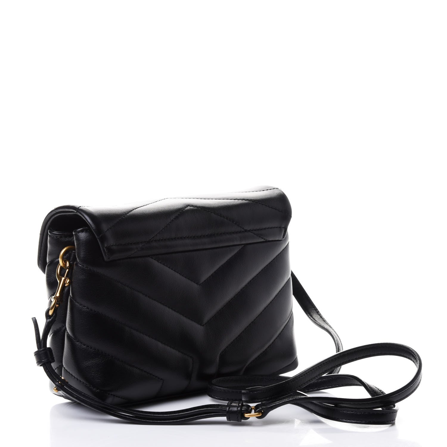 Saint Laurent Calfskin Y Quilted Monogram Toy Loulou Crossbody Bag Black 2 of 4