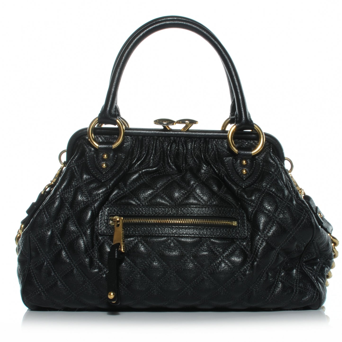 Quilted Leather Stam Black