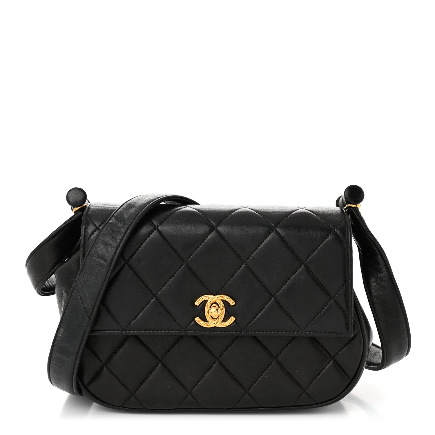 Chanel Lambskin Quilted Flap Shoulder Bag Black 1 of 11