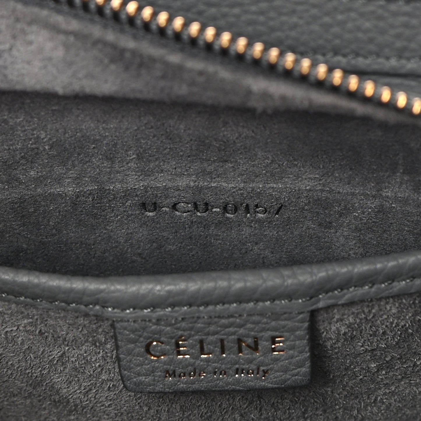 Baby Drummed Calfskin Nano Luggage Kohl
