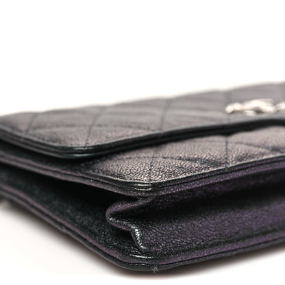Chanel Iridescent Caviar Quilted Classic Pouch Clutch Black 9 of 11