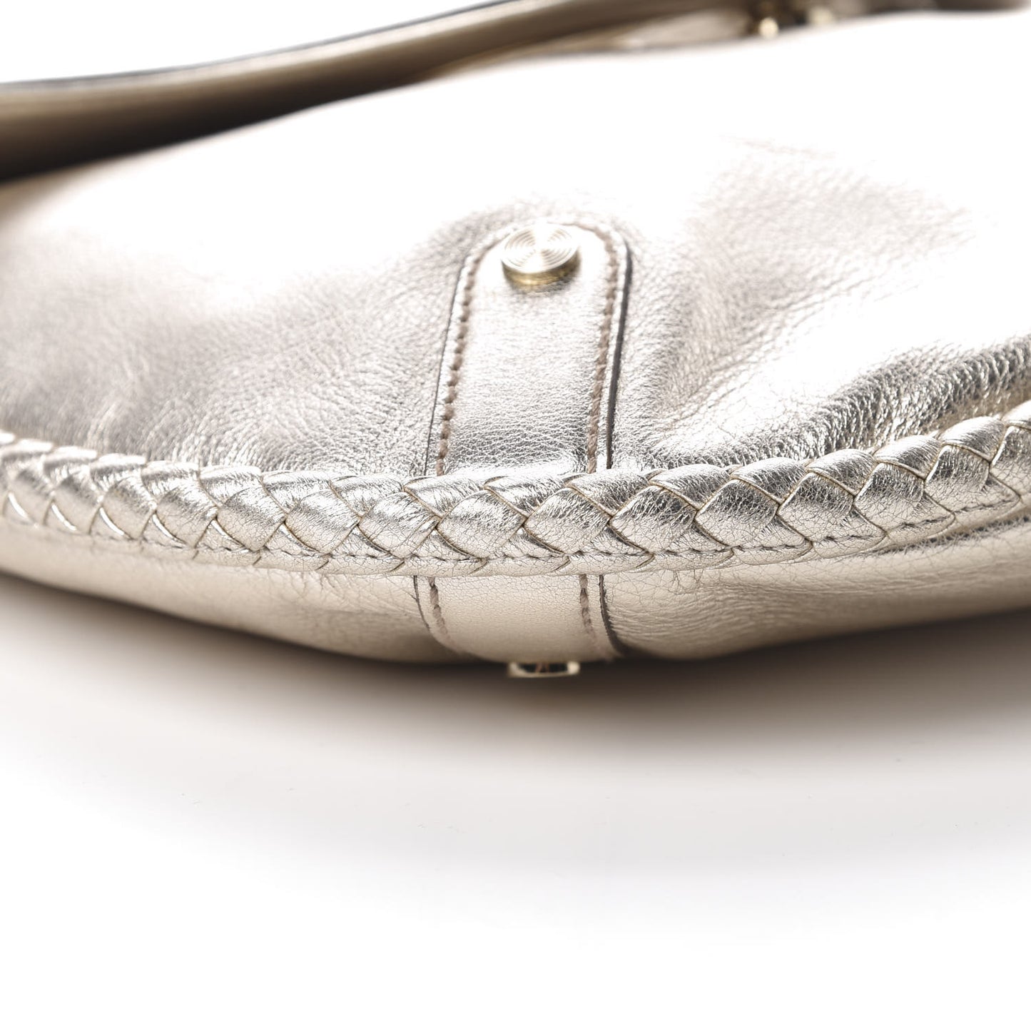 Metallic Calfskin Medium Britt Tassel Shoulder Bag Platinum