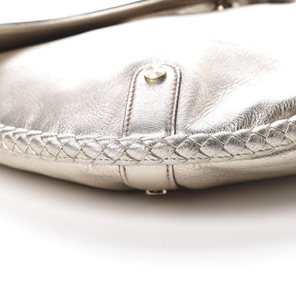 Gucci Metallic Calfskin Medium Britt Tassel Shoulder Bag Platinum 9 of 10