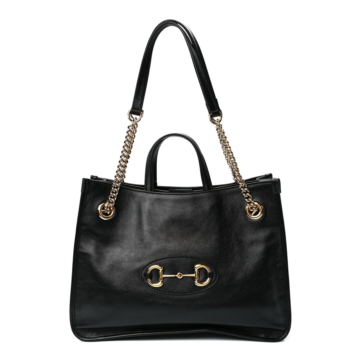 New Sakai Calfskin Lux Medium Horsebit 1955 Tote Bag Black
