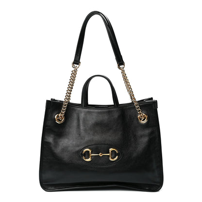 Gucci New Sakai Calfskin Lux Medium Horsebit 1955 Tote Bag Black 1 of 14