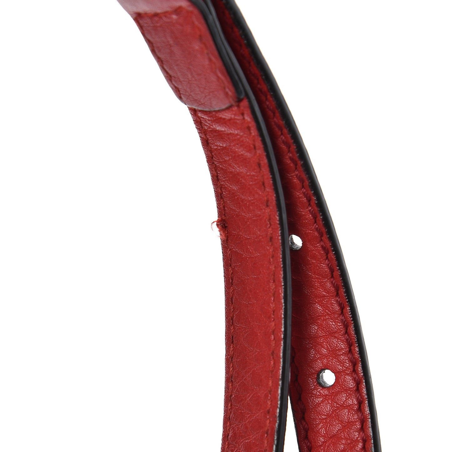 Pebbled Calfskin Small Soho Top Handle Bag Red