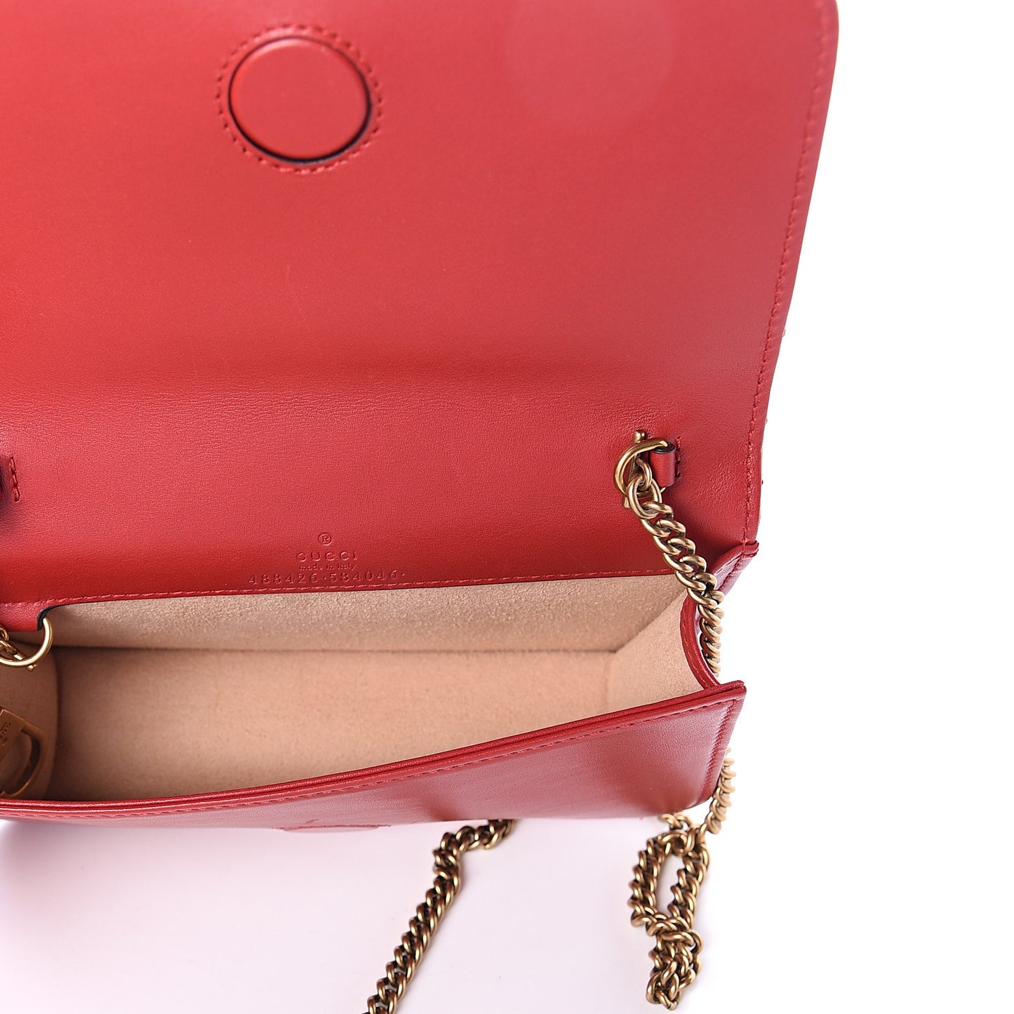 Calfskin Matelasse GG Marmont Mini Bag Hibiscus Red