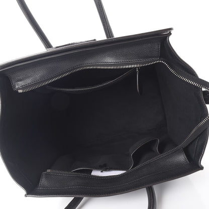 Celine Drummed Calfskin Mini Luggage Black 5 of 13