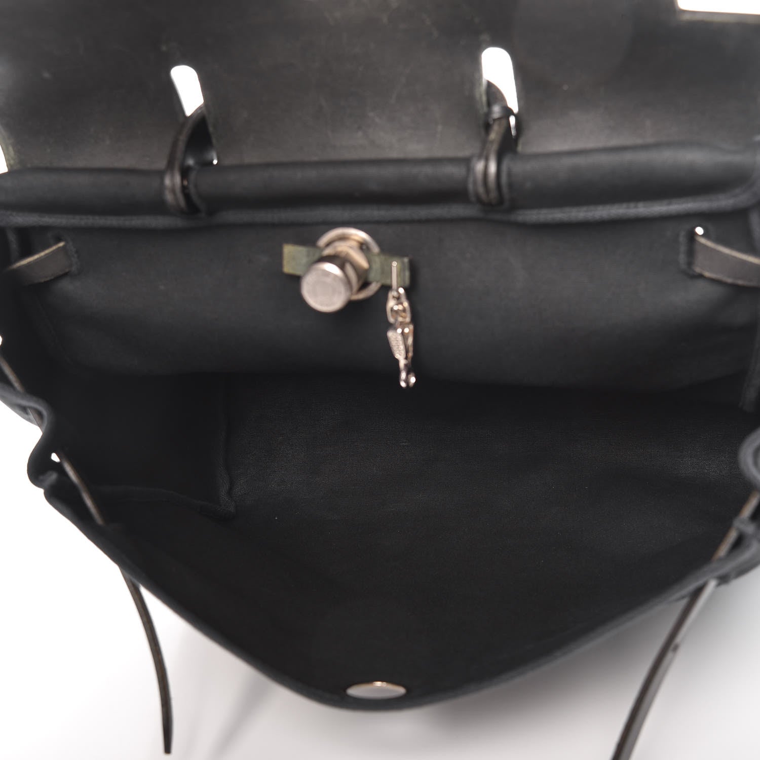 Hermes Toile Vache Calfskin Herbag 40 GM Black 5 of 16