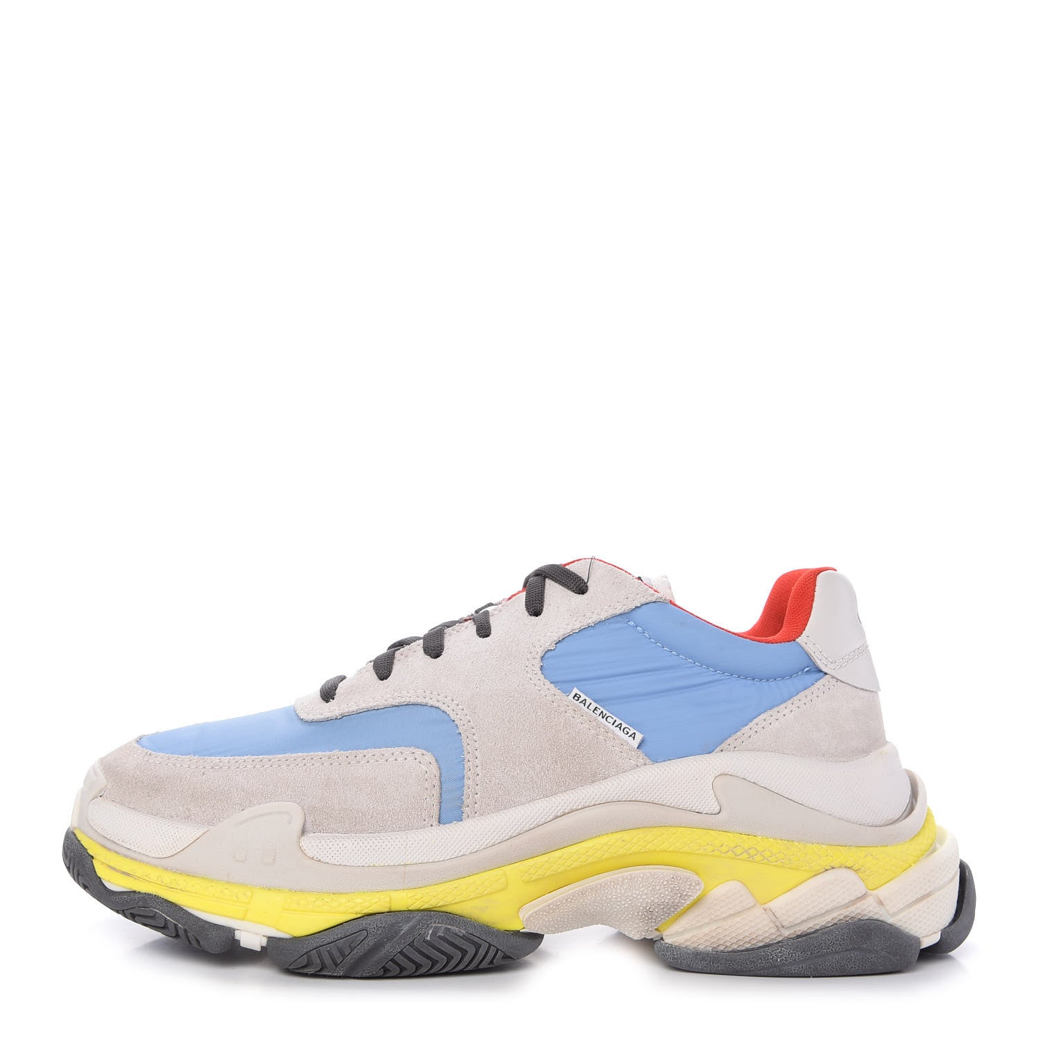 Balenciaga Nylon Suede Womens Triple S 2.0 Sneakers 41 Gris Bleu Rouge 1 of 9