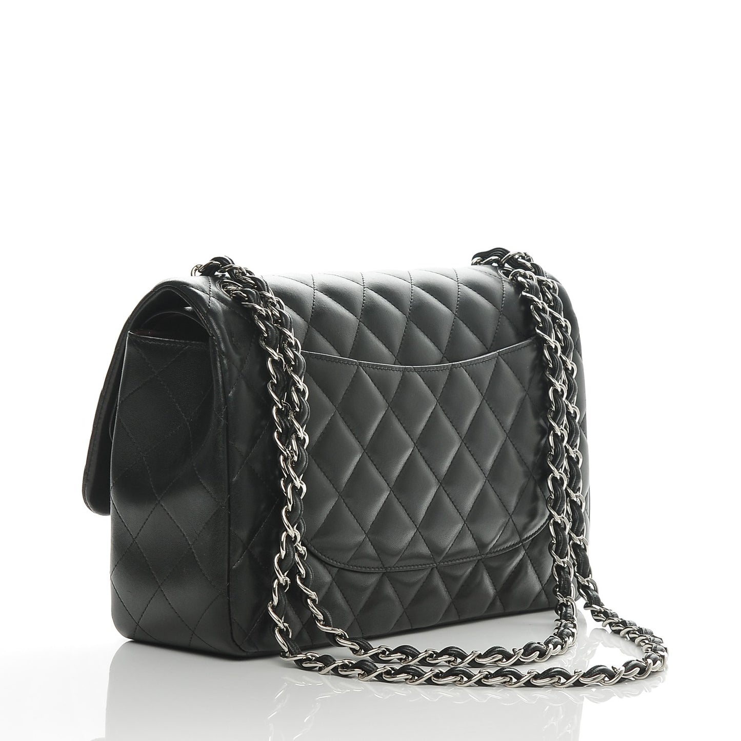Lambskin Jumbo Double Flap Black