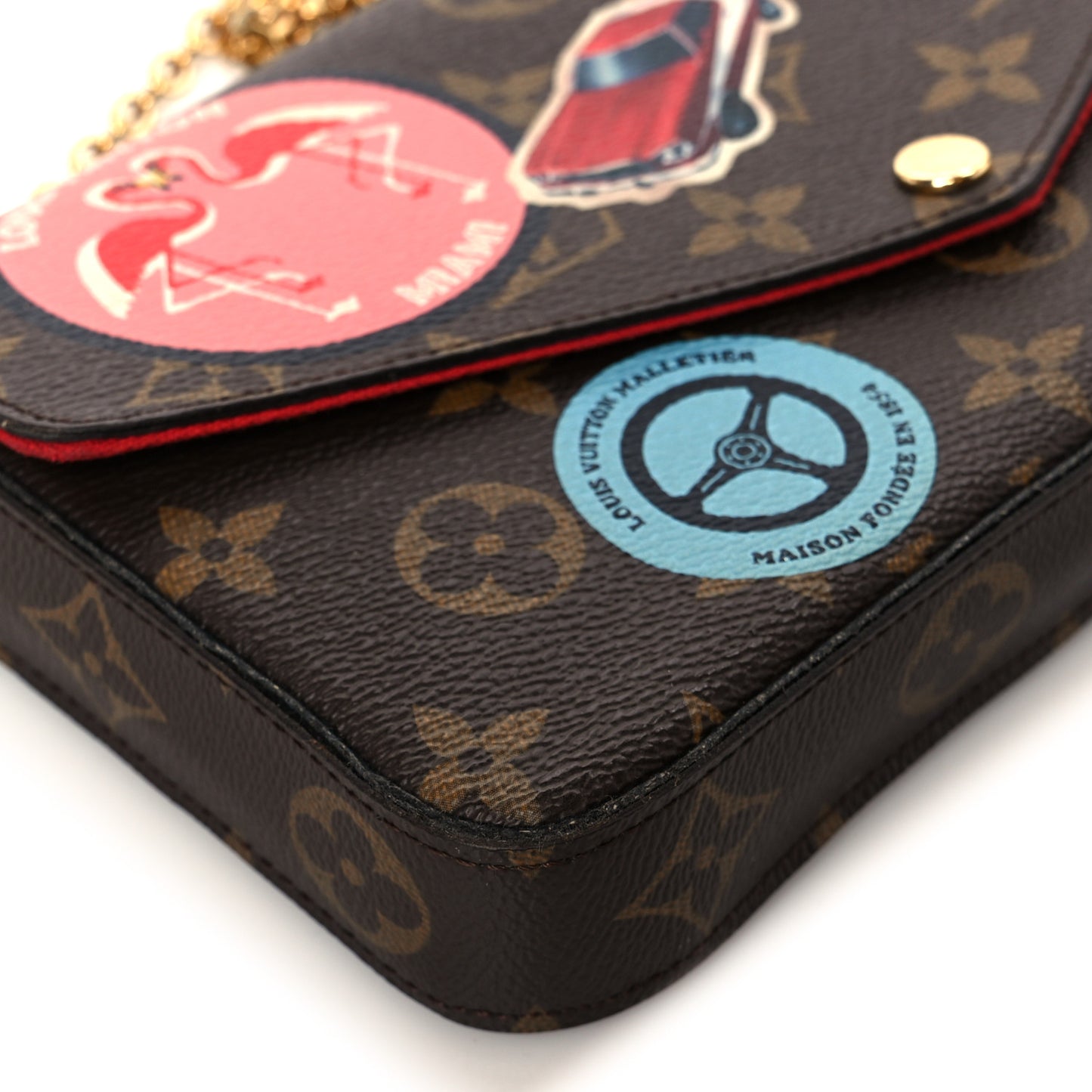 Monogram My LV World Tour Pochette Felicie Chain Wallet Coquelicot
