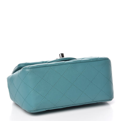 Chanel Lambskin Quilted Mini Square Flap Turquoise 4 of 12