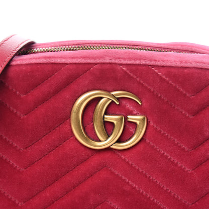 Gucci Velvet Matelasse Small GG Marmont Chain Shoulder Bag Light Raspberry Rose 11 of 11