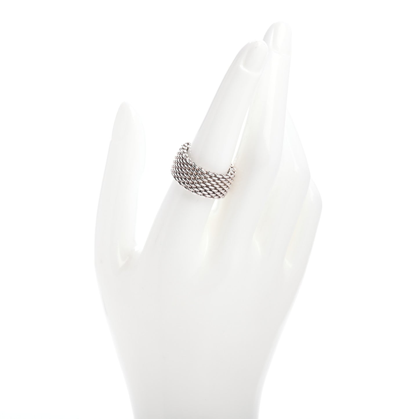 Sterling Silver Mesh Somerset Ring 56 7.5