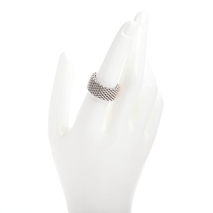 Tiffany Sterling Silver Mesh Somerset Ring 56 7.5 2 of 4