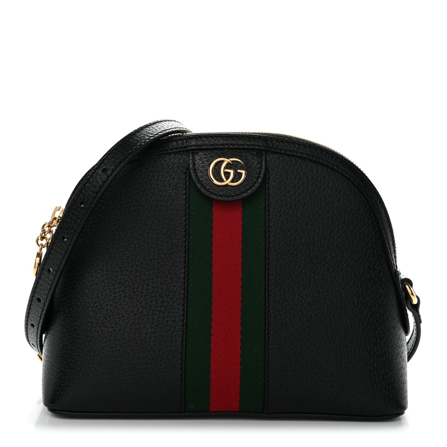 Calfskin GG Web Small Ophidia Dome Shoulder Bag Black