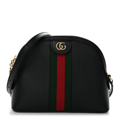 Gucci Calfskin GG Web Small Ophidia Dome Shoulder Bag Black 1 of 13
