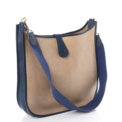 Hermes Toile Ardennes Evelyne GM Brighton Bleu 3 of 8
