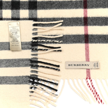 Burberry Cashmere Giant Check Fringe Scarf Stone 4 of 4