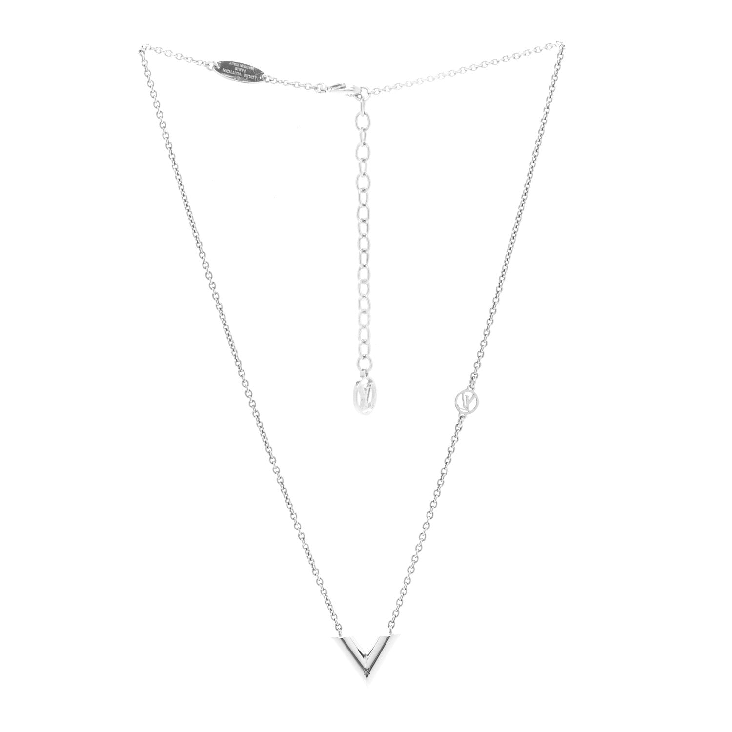 Louis Vuitton Metal Essential V Supple Necklace Silver 3 of 5