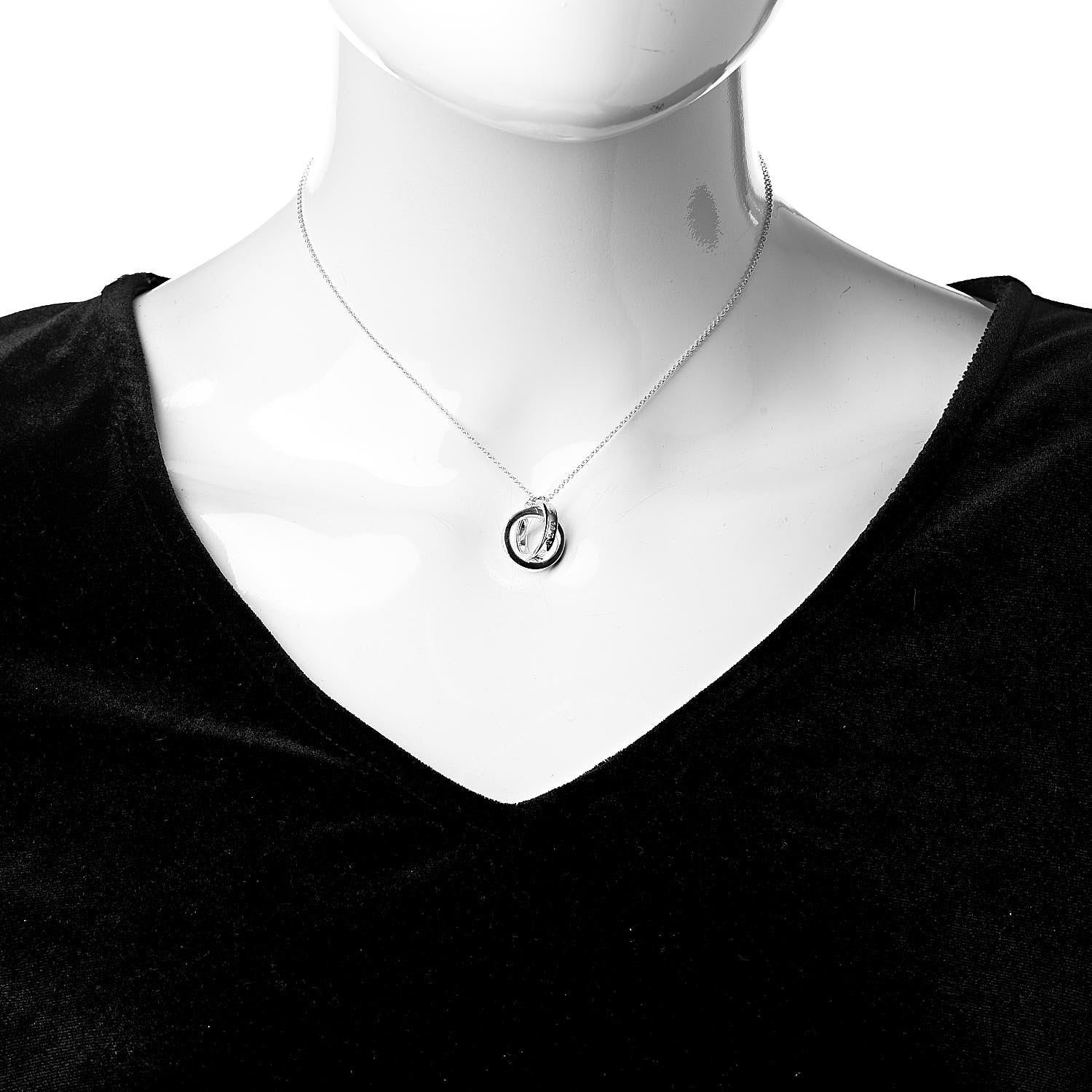 Tiffany Sterling Silver 1837 Interlocking Circles Pendant Necklace 2 of 7